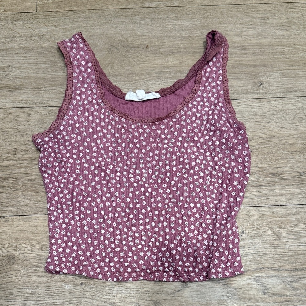 Hippie Rose Mauve Floral Tank Top